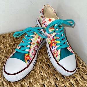 Route 66 Floral Canvas Sneakers Women's 6 US Y2K Festival Pristine Unworn Look